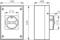 Electrical circuit diagram with dimensions: width 150 mm, height 220 mm, depth 100 mm. Shows front and side views.