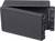 A grey, rectangular, folding device or casing made of plastic, partially opened, with multiple compartments and hinges.
