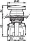 Technical drawing of a mechanical component with dimensions. Shows a complex, multi-layered structure with detailed measurement specifications.