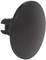 A black, round plastic button with a mounting bracket, suitable for attachment to a device or surface.