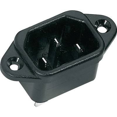 A black plastic plug with two holes on the sides for fixing it in place.