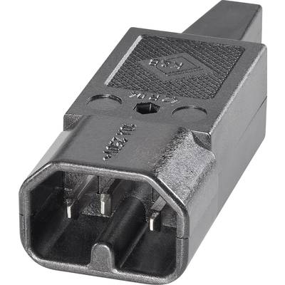 K & B 42R042311 Hot wire connector 42R Plug, straight Total number of pins: 2 + PE 10 A Black 1 pc(s) 