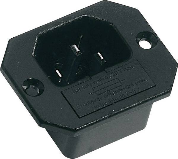 K & B 42R321111 IEC connector 42R Plug, vertical mount Total number of pins: 2 + PE 10 A Black 1 pc(s)