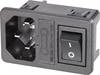 K & B 59JR101-1FRS150 IEC connector 59JR Plug, vertical mount Total number of pins: 2 + PE Black 1 pc(s)