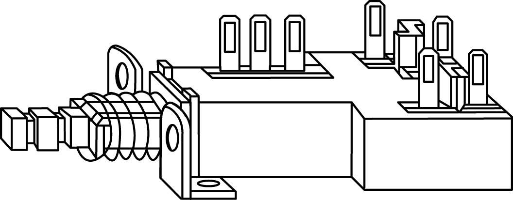 Potentiometer Service TYP1 Power switch, Pushbutton switch 250 V AC 2.5 A 2 x Off/On latch 1 pc(s)-1