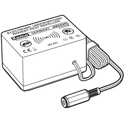 'Electronic Pest Repeller', rectangular device with cable and plug. Imprint '9069'. Designed to deter rodents.