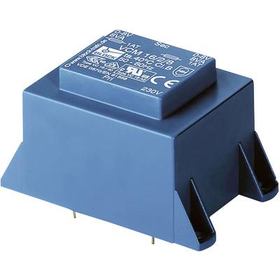 Block VCM 16/2/15 PCB mount transformer 1 x 230 V 2 x 15 V AC 16 VA 533 mA 