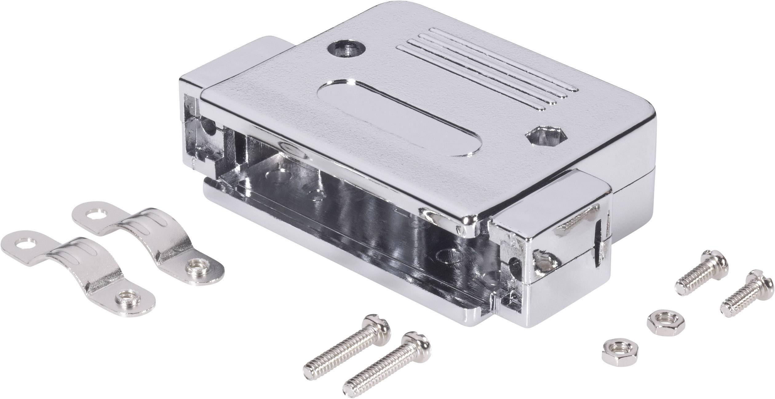 TRU COMPONENTS D-SUB housing Number of pins: 9 Plastic, metallised 180 ° Silver 1 pc(s)