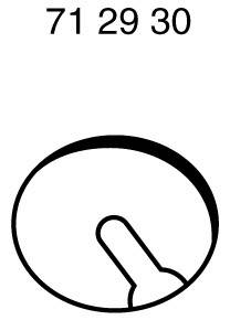 A graphic shows a hand symbol with a thumbs-up inside a circle, with the numbers '71 29 30' above it.