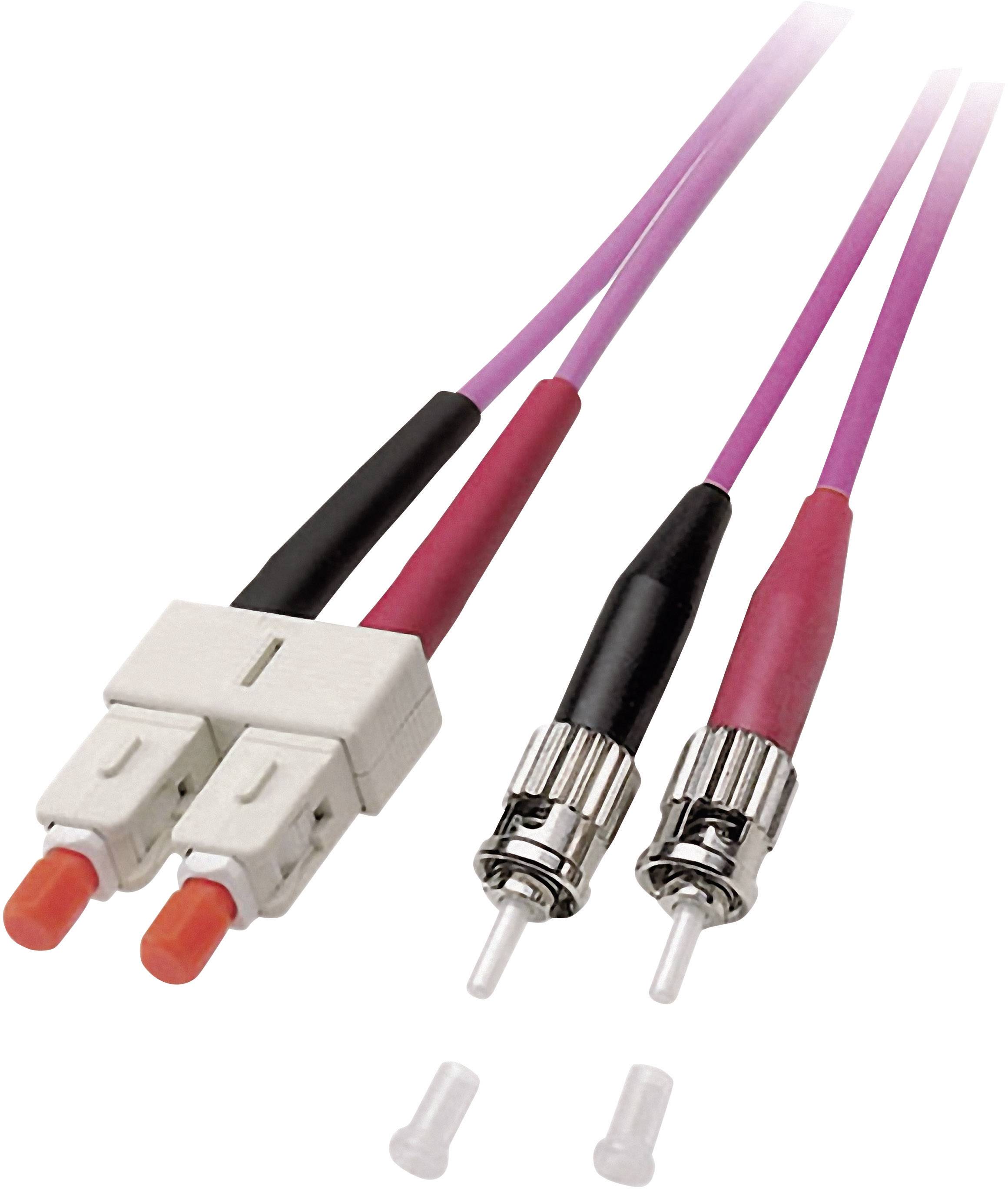 EFB Elektronik O0347.1 Fibreglass FO Cable 1.00 m Violet [1x SC plug - 1x ST plug] 50/125 µ Multimode OM4-0