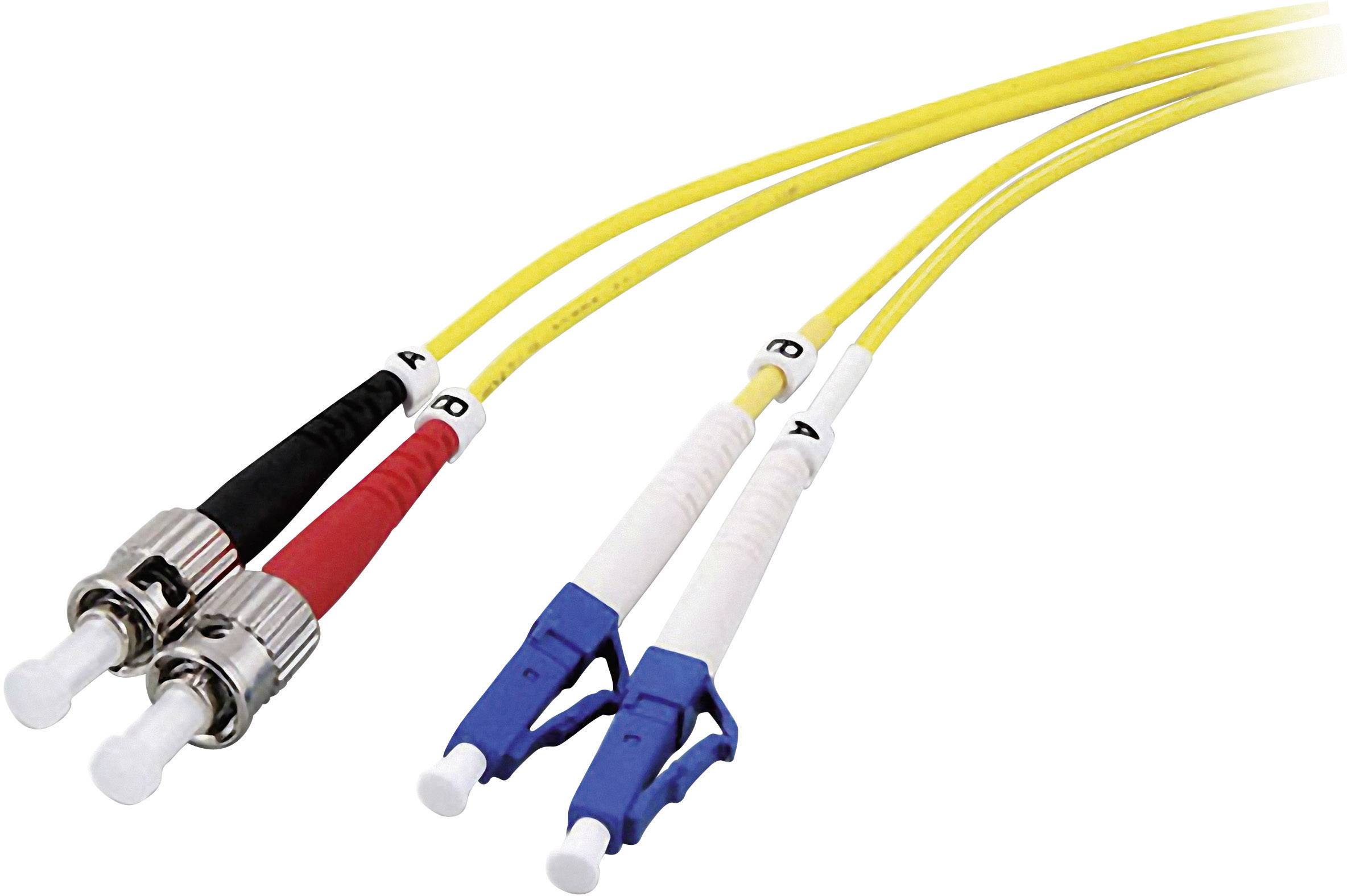 EFB Elektronik O0361.3 Fibreglass FO Cable 3.00 m Yellow [1x LC plug - 1x ST plug] 9/125 µ Singlemode OS2-0