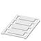 A white plastic lid with multiple rectangular ventilation slots, arranged diagonally. Suitable for device ventilation.