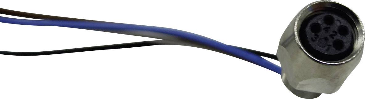 Multi-socket adapter with four ports and black, blue, and brown cables, likely for electronic connections.
