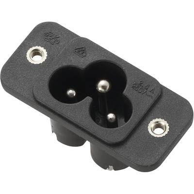 TRU COMPONENTS 1572263 IEC connector  Plug, vertical mount Total number of pins: 2 + PE 2.5 A Black 1 pc(s) 
