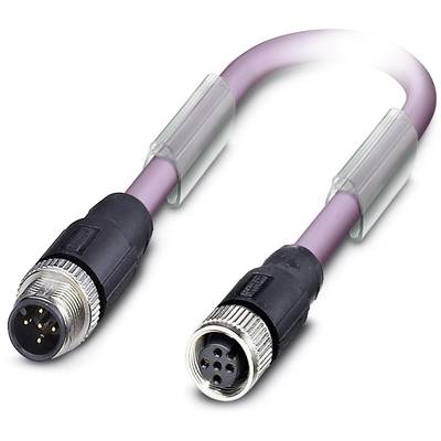 A purple connection cable with two plugs, used for data transmission or power supply in electronic devices.