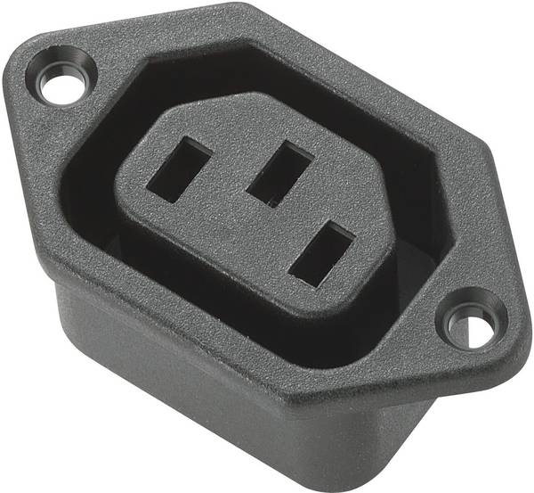 TRU COMPONENTS 715185 IEC connector Socket, vertical vertical Total number of pins: 3 10 A Black 1 pc(s)