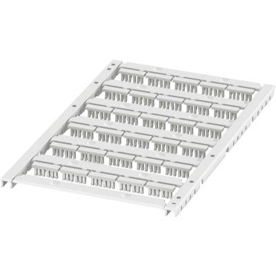 White plastic panel with uniformly arranged rectangular openings.