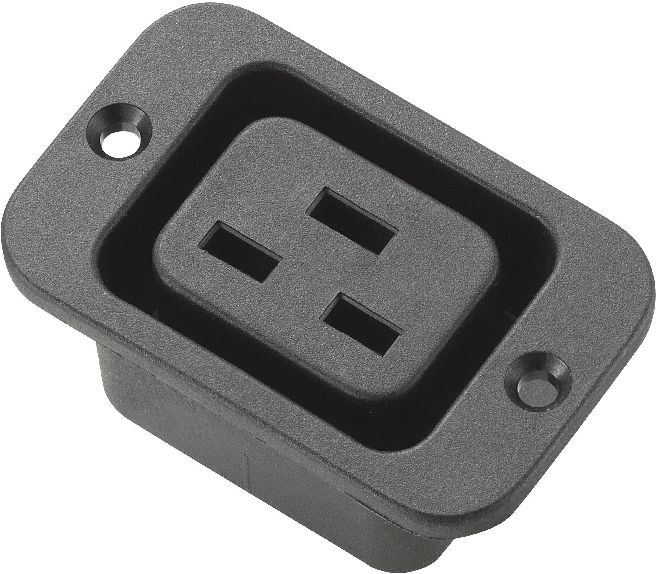TRU COMPONENTS 715481 IEC connector Socket, vertical vertical Total number of pins: 2 + PE 16 A Black 1 pc(s)