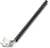 A crowbar with a flat, curved end and a pointed, flat head; used for levering and removing nails.