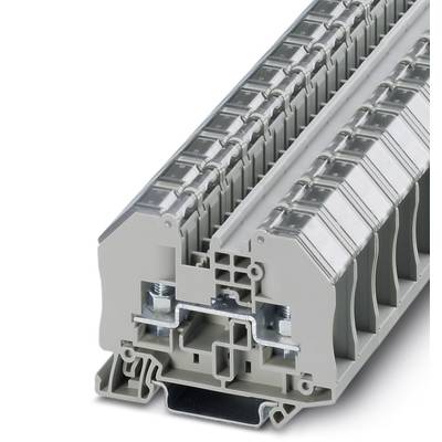 A grey terminal block with a transparent cover, shown at an angle, displays multiple terminal units for electrical connections.