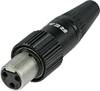 Rean AV RT3FCT-B Mini XLR connector Socket, straight Number of pins: 3 Black 1 pc(s)