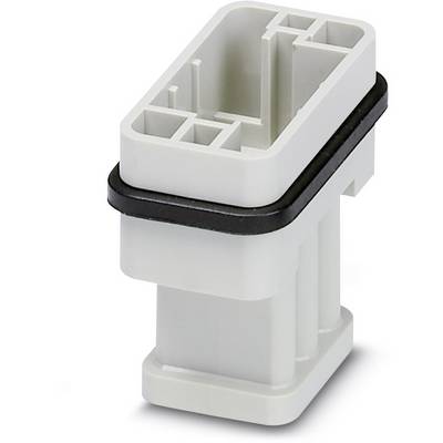A rectangular, white plug connector with multiple compartments and a black seal, suitable for electrical connections.