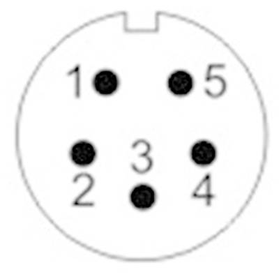 '5-pin DIN plug' diagram, showing pin numbers from 1 to 5 arranged in a circular formation, important for connections in audio technology.