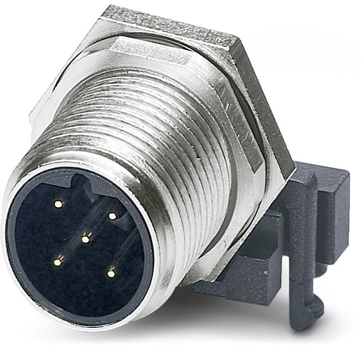 A metal threaded connector containing multiple pins for electrical connections. Suitable for industrial applications.
