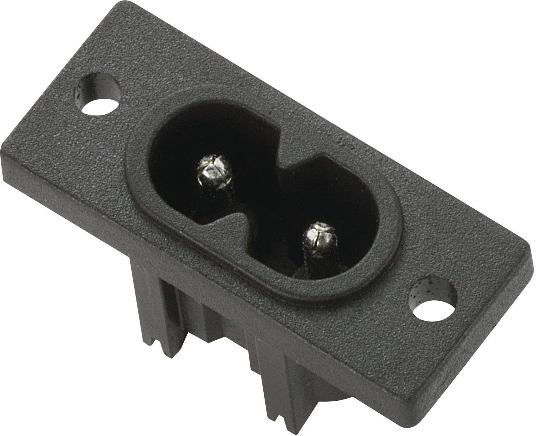 TRU COMPONENTS 716319 IEC connector Plug, vertical mount Total number of pins: 2 2.5 A Black 1 pc(s)-0