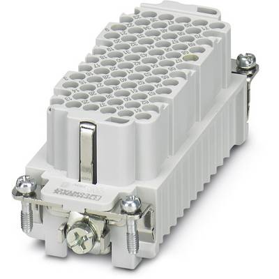 A rectangular electrical connector with multiple terminals and metal elements, for connecting electrical cables.