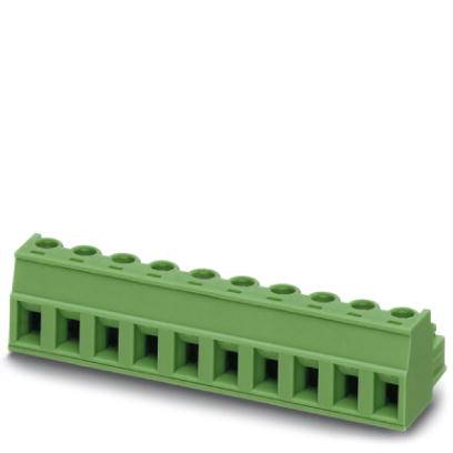 Green electrical connector with multiple terminal blocks in a row. Suitable for connecting cables and devices.