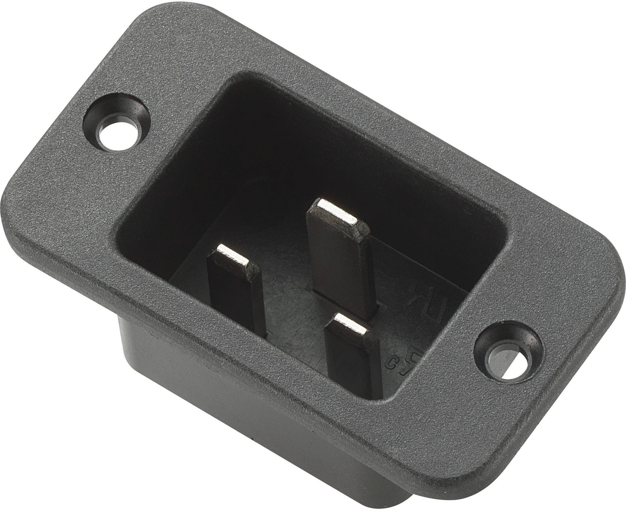 TRU COMPONENTS 717547 IEC connector Plug, horizontal mount Total number of pins: 2 + PE 16 A Black 1 pc(s)