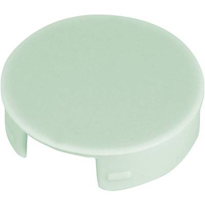 A green plastic plug with a round head and side clips, suitable for covering drill holes.