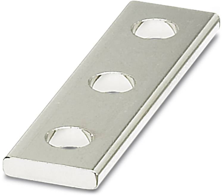 Metal plate with three round recesses at equal intervals.