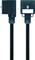 Two black cables with square plugs; one shows a narrow opening for screwing, the other with a larger rectangular slot.