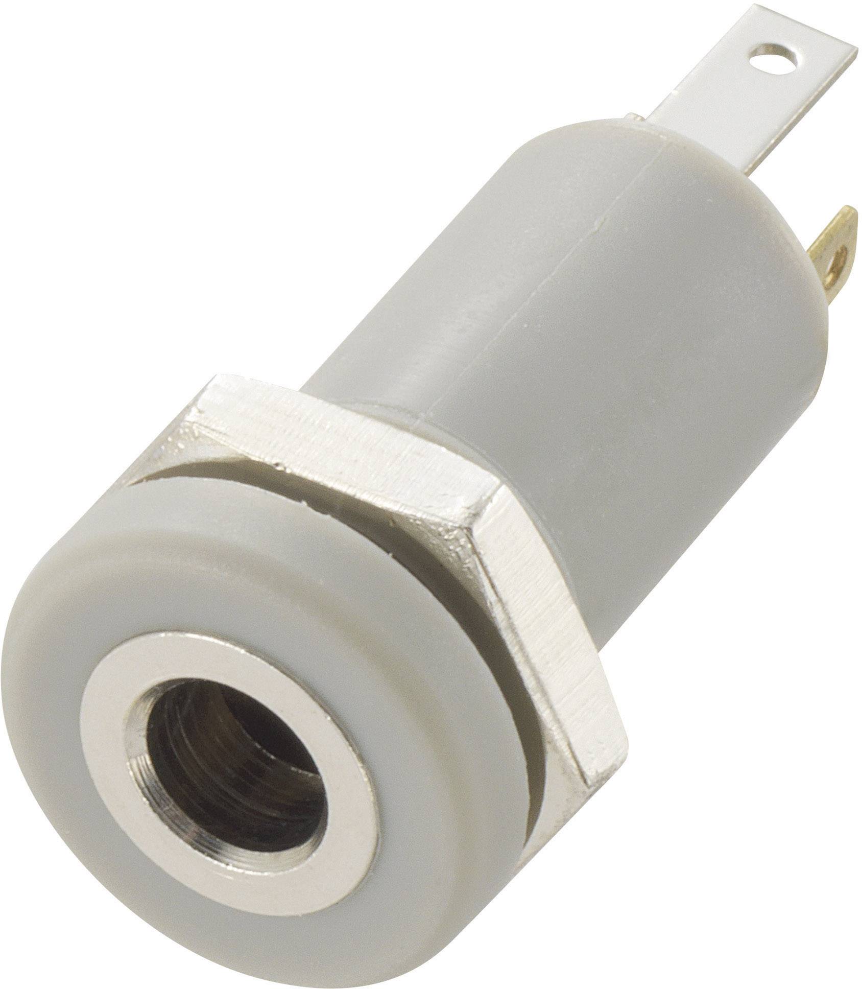 TRU COMPONENTS 718489 3.5 mm audio jack Socket, vertical vertical Number of pins: 4 Stereo Silver 1 pc(s)