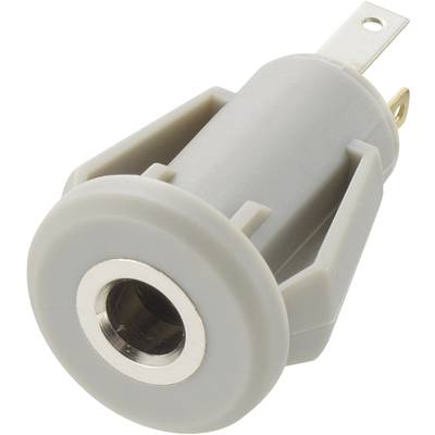 TRU COMPONENTS 718501 3.5 mm audio jack Socket, vertical vertical Number of pins (num): 4 Stereo Grey 1 pc(s) 