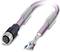 An open cable with a socket on the left side shows the inner cable cores in various colours.