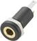 A black audio socket with a gold contact surface, suitable for attachment to electronic devices.