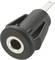 A black, cylindrical adapter with metal contact, suitable for electrical connections.