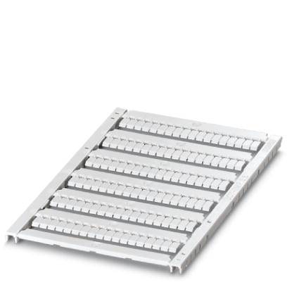 A white plastic tray with several parallel rows of small, movable flaps or sliders.