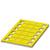 Yellow plastic pallet with rectangular pattern, suitable for industrial applications for storage and transportation of goods.