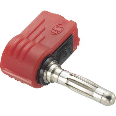 TRU COMPONENTS  Jack plug Plug, right angle Pin diameter: 4 mm Red 1 pc(s) 
