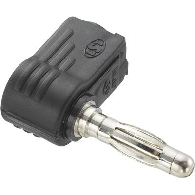 TRU COMPONENTS  Jack plug Plug, right angle Pin diameter: 4 mm Black 1 pc(s) 