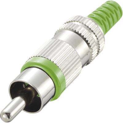 TRU COMPONENTS 719294 RCA connector Plug, straight Number of pins (num): 2  Green 1 pc(s) 