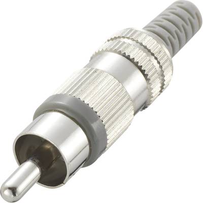 TRU COMPONENTS 719344 RCA connector Plug, straight Number of pins (num): 2  Grey 1 pc(s) 