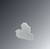 Blurry image of a small, transparent plastic object with an unusual shape on a grey background.