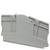 Grey plastic switchboard accessory with multiple structural reinforcements, predominantly rectangular with bevelled edges.