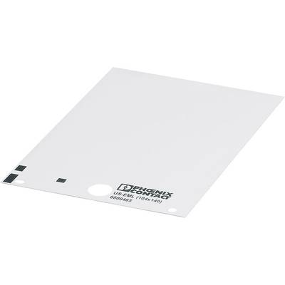 Label sheet by Phoenix Contact, Model US-EML (105x140) with product code 0800465, white plastic material, rectangular.