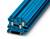 Blue electrical connection block with multiple connection points, suitable for industrial applications.